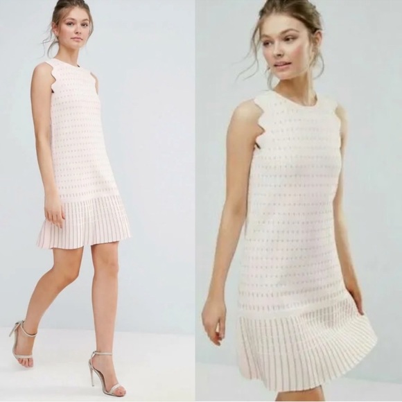 Ted Baker Dresses & Skirts - Ted Baker Soft Pink Jacquard Sleeveless Knit Dress